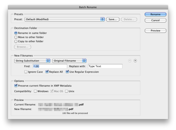 A simple regex rename with Adobe Bridge - qreativbox